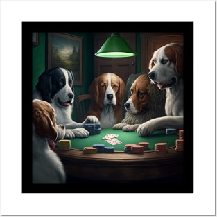 Dogs Playing Poker by C.M. Coolidge illustration Posters and Art